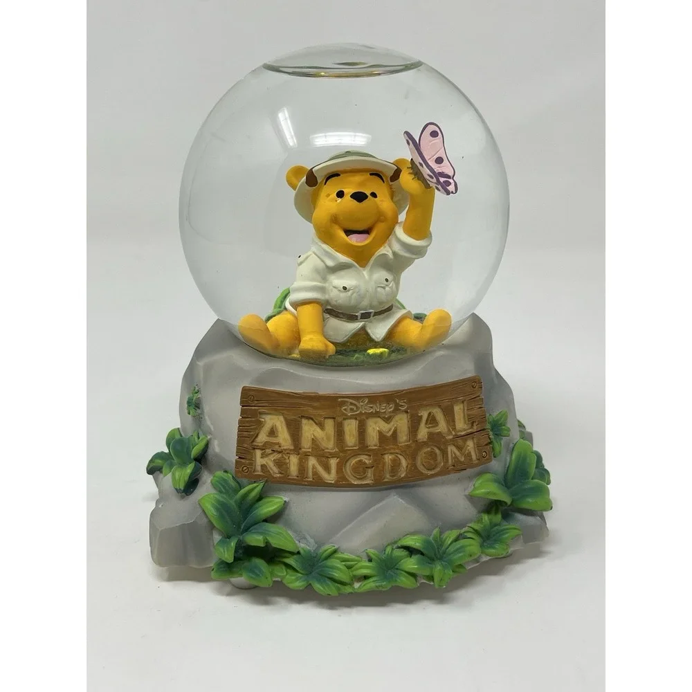 Disney Animal Kingdom Winnie the Pooh Safari Snow Globe Butterfly 17071 Souvenir